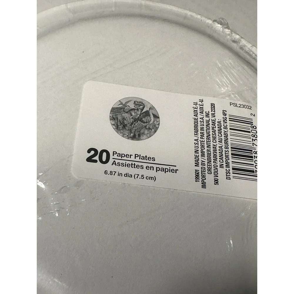 party paper plates dinosaurs 20 count pack 6 inch